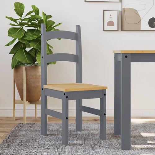 vidaXL Jedilni stoli 2 kosa sivi 40x46x99 cm trdna borovina Cene