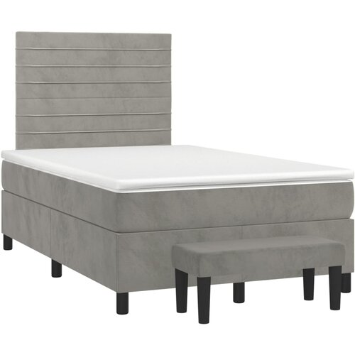 Box spring krevet s madracem svjetlosivi 120x200 cm bar&amp;scaron;unasti Slike