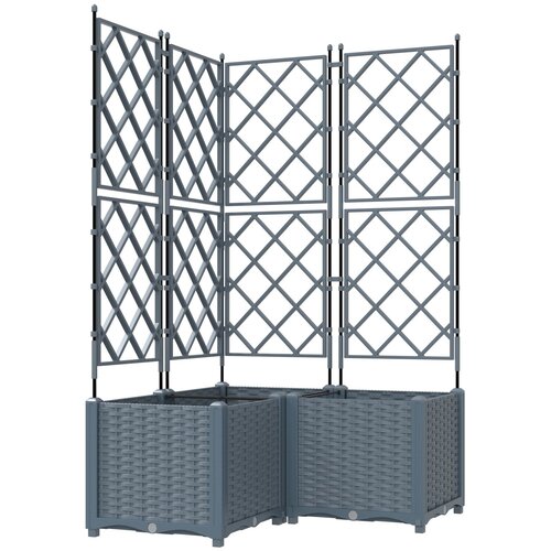 vidaXL Vrtna sadilica s trellis-om 3 kom Svjetlosiva 80x80x143 cm Cijene