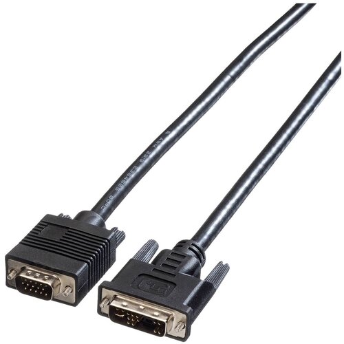 Roline VGA / DVI priključni kabel VGA 15-polni vtič\, DVI-A 12+5-polni vtič 5.00 m črna 11.04.5450 za&scaron;čiten\, lahko se privije VGA kabel, (20417680) Cene