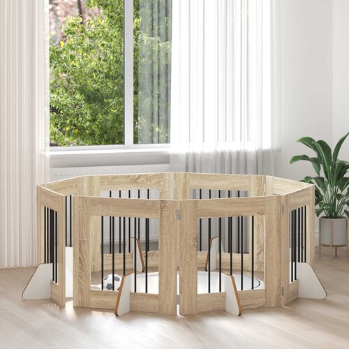  Vrata za pse s postoljem 8 pcs Hrast sonoma 60 x 60 cm Slike