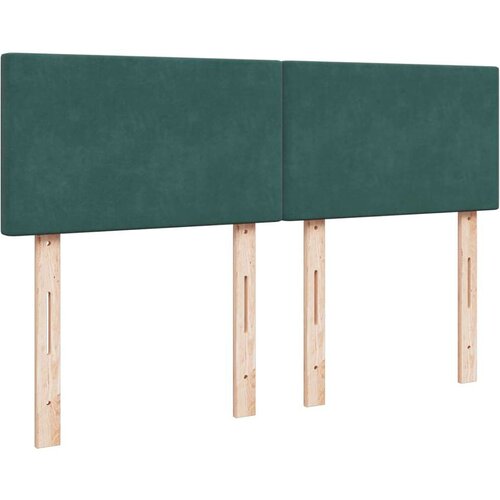 VidaXL Krevet s oprugama i madracem tamnozeleni 140x200 cm bar&amp;scaron;unasti Slike