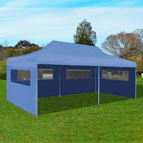 vidaXL zložljiv pop-up vrtni šotor 3x6 m moder Cene