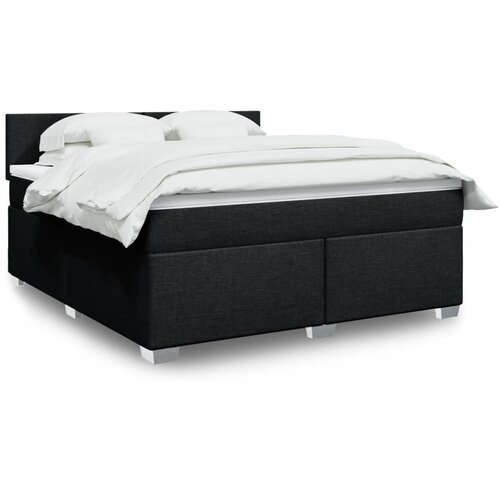 vidaXL Box spring postelja z vzmetnico črna 180x200 cm blago Cene