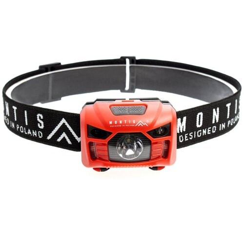 MONTIS Bateryjna latarka nagłowna z sensorem MT002 Red, Black Headband flashlight LED Slike