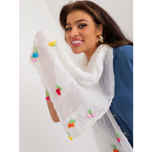 Fashion Hunters White women's scarf with cotton Slike