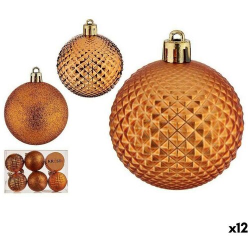  Set božićnih kuglica 6 cm Oranžna PVC (12 kom.) Slike