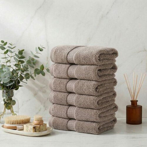 Carefree Brown Brown Wash Towel Set (6 Pieces) Slike