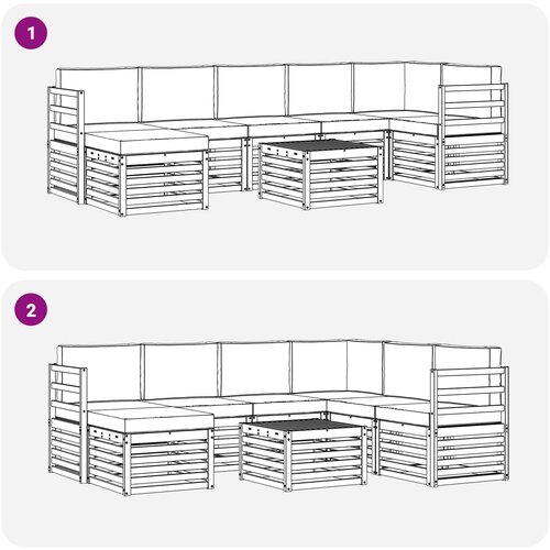  Set vanjskih sofa 8 kom. Bijela i antracit Poliester Slike