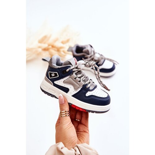 PA1 Children's High Sport Shoes Navy Blue Bruce Cene