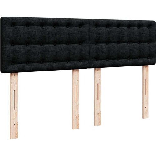 VidaXL Krevet s oprugama i madracem crni 140 x 190 cm od tkanine Slike