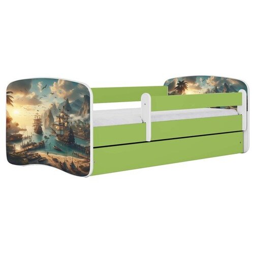 HAPPYKIDS Dječji krevet Dreamy brod 180x80 sa madracem s ladicom Zelena Cene