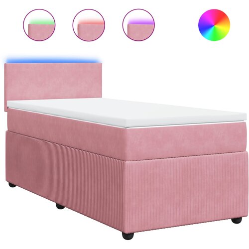 vidaXL Box spring krevet s madracem ružičasti 80 x 200 cm baršunasti Cene