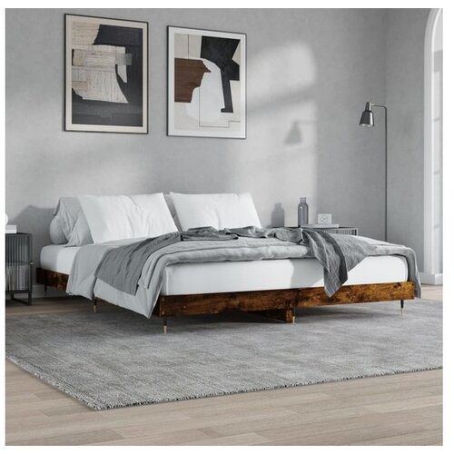 VidaXL Okvir kreveta boja hrasta 120x200 cm od konstruiranog drva Slike