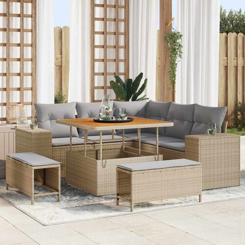  Sjedeća garnitura za vrt 8 kom. poliratan 200 x 200 x 85 cm Slike