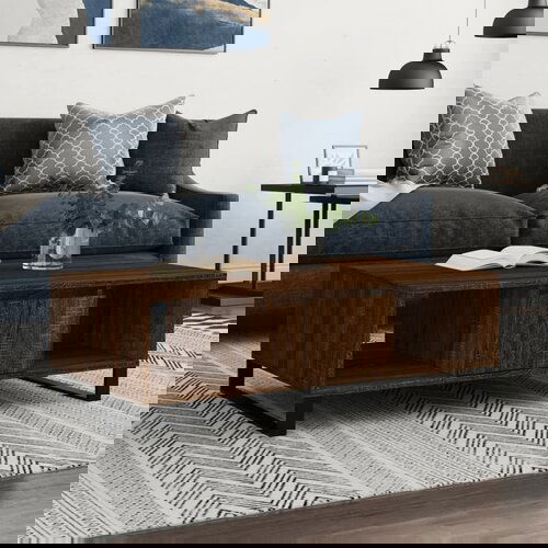 VidaXL Klubska mizica rjavi hrast 104x60x35 cm inženirski les Slike