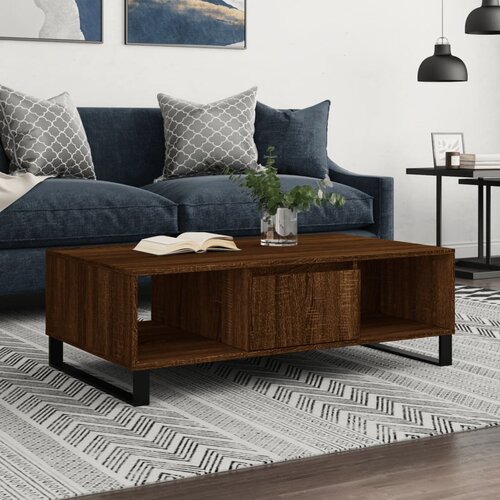 VidaXL Stolić za kavu boja hrasta 104 x 60 x 35 cm konstruirano drvo Slike
