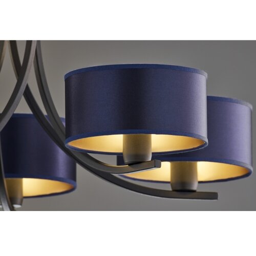 Jupiter 2101 - Luster na lancu ARTHUR 5xE27/15W/230V plave/crne boje Slike