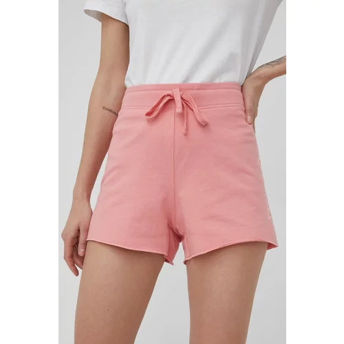 GAP Kratke hlače za žene, boja: ružičasta, s tiskom, srednje visoki struk