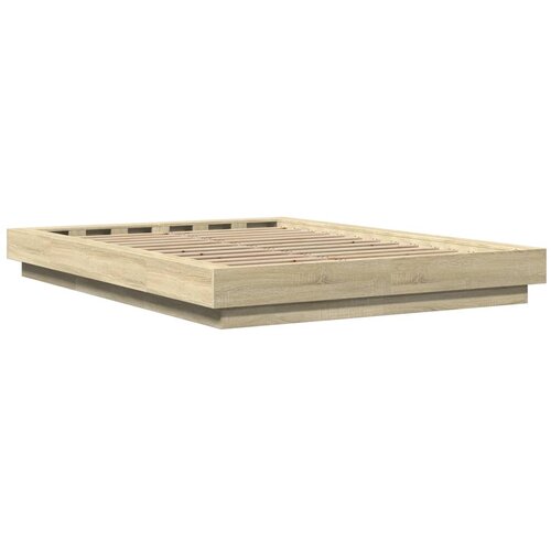  Okvir za krevet boja hrasta 120x190 cm od konstruiranog drva Smeđa 120 x 190 cm Slike