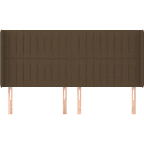  Uzglavlje s u&amp;scaron;ima tamnosmeđe 203x16x118/128 cm od tkanine Slike