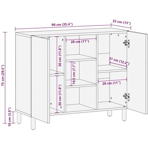  Kreveta Fin&amp;scaron; bijelog pranja 90 x 33 5 x 75 cm Čvrsto drvo manga Slike