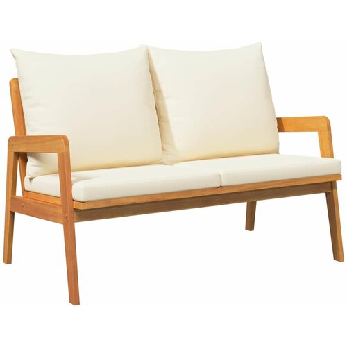 Bistro set s jastukom 3 pcs Smeđa Čvrsto drvo akacije Slike