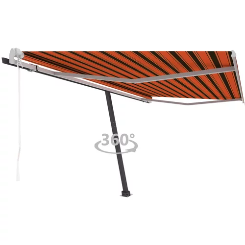 vidaXL Prostostoječa avtomatska tenda 400x300 cm oranžna/rjava