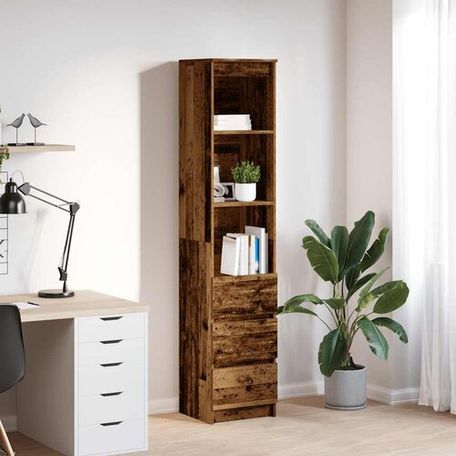 vidaXL Visoka omara starinski les 37,5x35x180 cm inženirski les Cene
