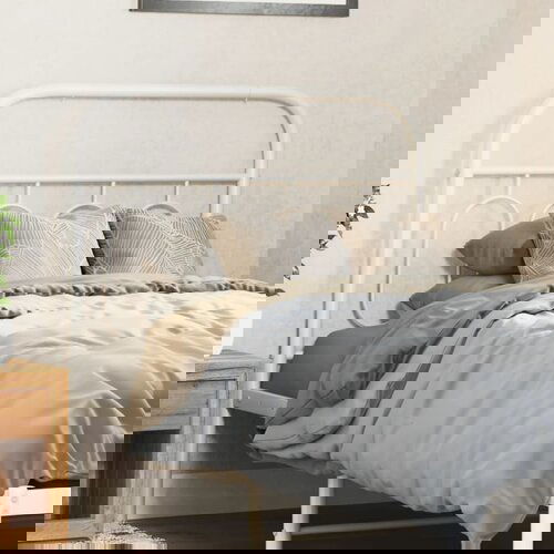VidaXL Metalno uzglavlje bijelo 90 cm Slike