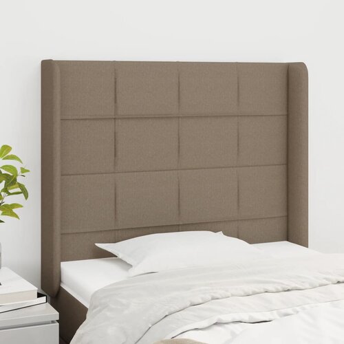 The Living Store Vzglavje z ušesi taupe 93x16x118/128 cm blago - Vzglavje, (21660267) Cene