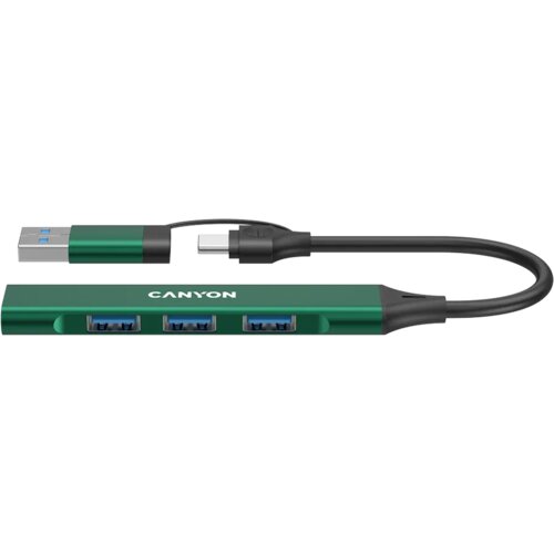  Hub DS-02 4in1 USB-A/C Green Cene