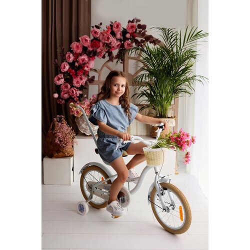  Dječji bicikl s dodacima Flower 14&amp;quot; bijeli Slike