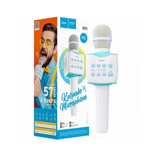 hoco. Bežični karaoke mikrofon, 1200 mAh - BK5 Cantando, Blue Slike