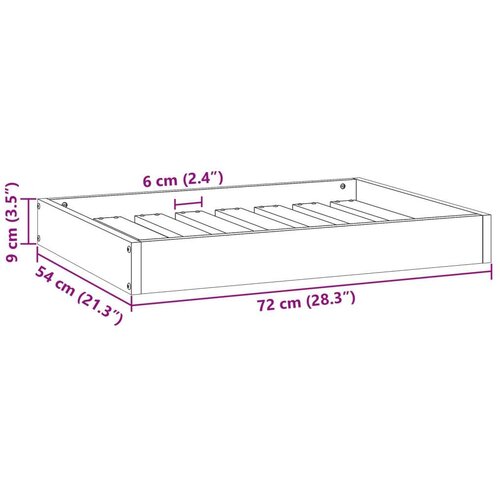  Krevet za psa Vosak smeđa 72 x 54 x 9 cm Čvrsto borovo drvo Slike