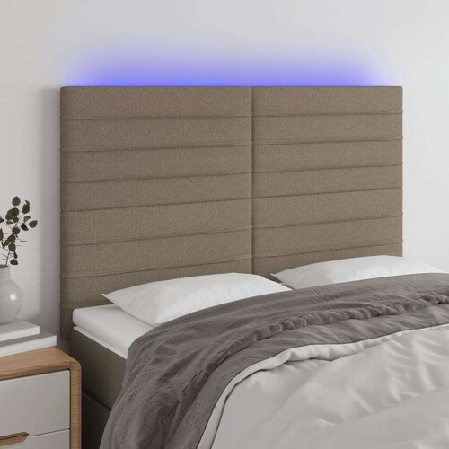  Posteljno vzglavje taupe 144x5x118/128 cm blago, (20951722) Slike