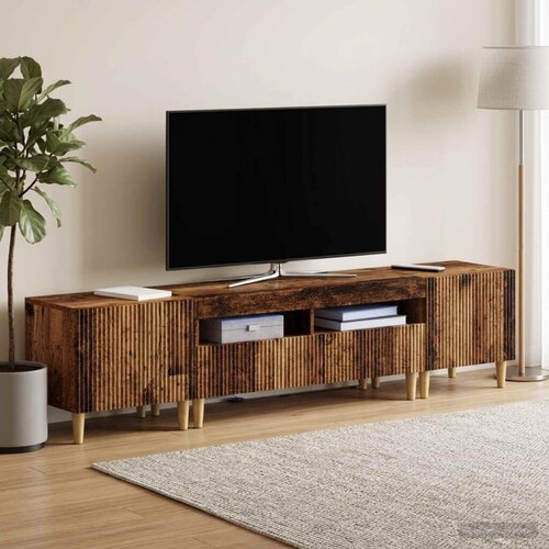  5-dijelni LED TV ormarić Staro drvo Konstruirano drvo - Staro drvo 100 cm Cijene