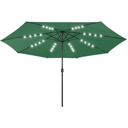  Vrtni suncobran s LED svjetlima 400 cm zeleni Slike
