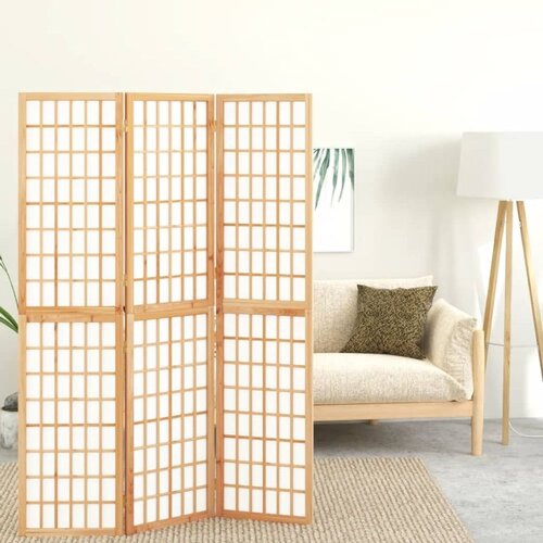  Zložljiv 3-delni paravan japonski stil 120x170 cm bele barve Slike