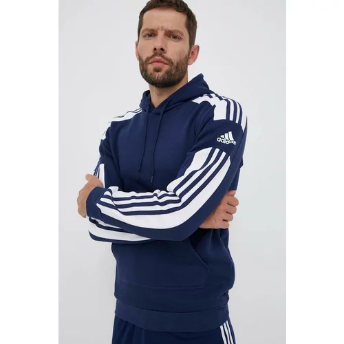 Adidas Dukserica Squadra 21 boja: tamno plava, s kapuljačom, s aplikacijom