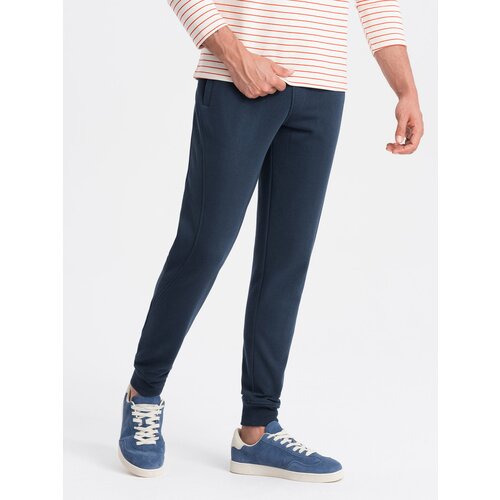 Ombre BASIC men&amp;#039;s cotton jogger sweatpants - navy blue Slike
