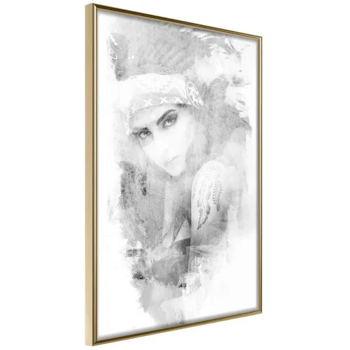  Poster - Mysterious Look (Grey) 30x45