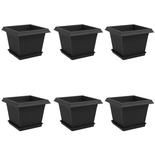 vidaXL Saksije za biljke 6 pcs Crna 23 x 23 x 17 5 cm Plastika - Crna 33 x 33 x 26 cm 6 Cene