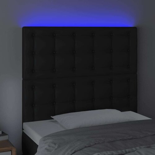  Uzglavlje crno 100x5x118/128 cm od umjetne kože Slike