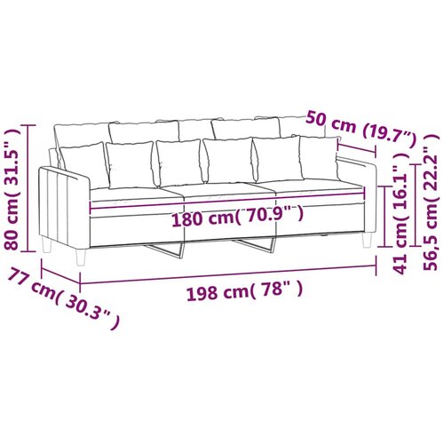 VidaXL Trosed moder 180 cm žamet Slike