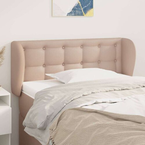  Uzglavlje s u&amp;scaron;ima boja cappuccina 93x23x78/88 cm umjetna koža Slike