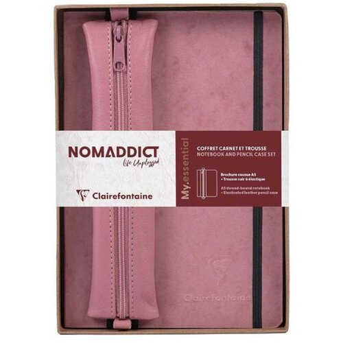  Set notes s gumicom A5 D 96L + pernica, roza Cijene