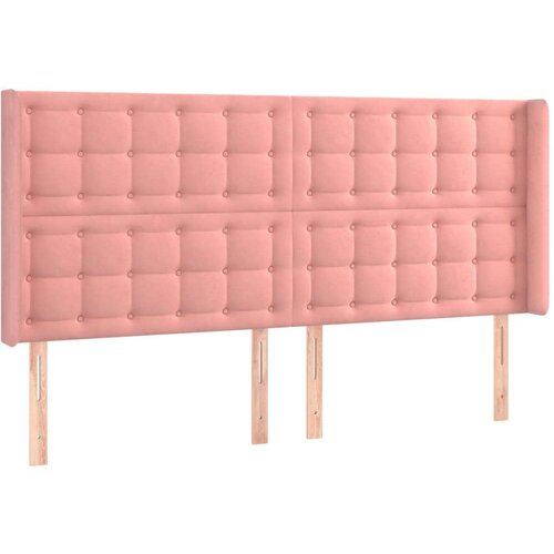  Uzglavlje s u&amp;scaron;ima ružičasto 203x16x118/128 cm bar&amp;scaron;unasto Slike