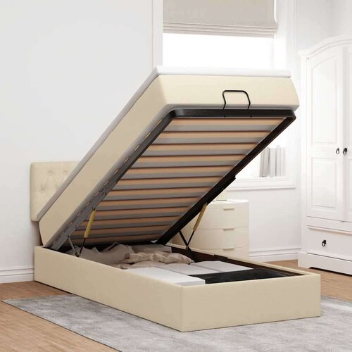 vidaXL otomanski okvir kreveta s madraca krem 80x200cm od tkanine Cijene