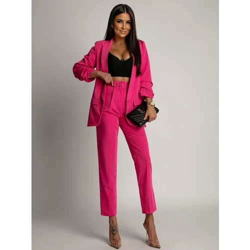 Fasardi Women's elegant set jacket + trousers - fuchsia